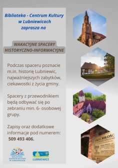 Wakacyjne spacery historyczno - informacyjne